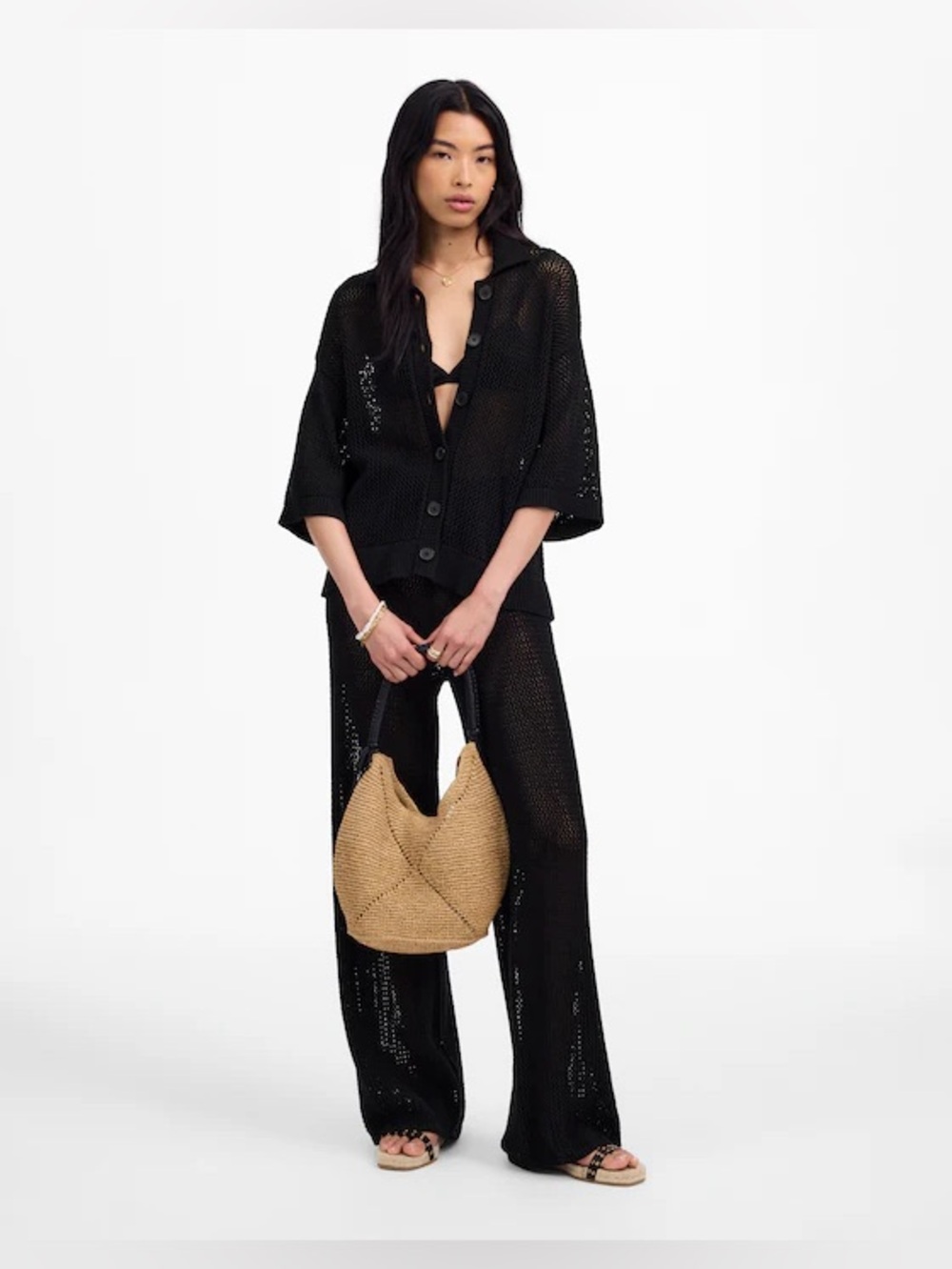 Madewell Open-Stitch Button-Front Cardigan